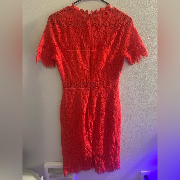 Lulu’s Remarkable Red Lace Fitted Dress - Picture 4 of 8